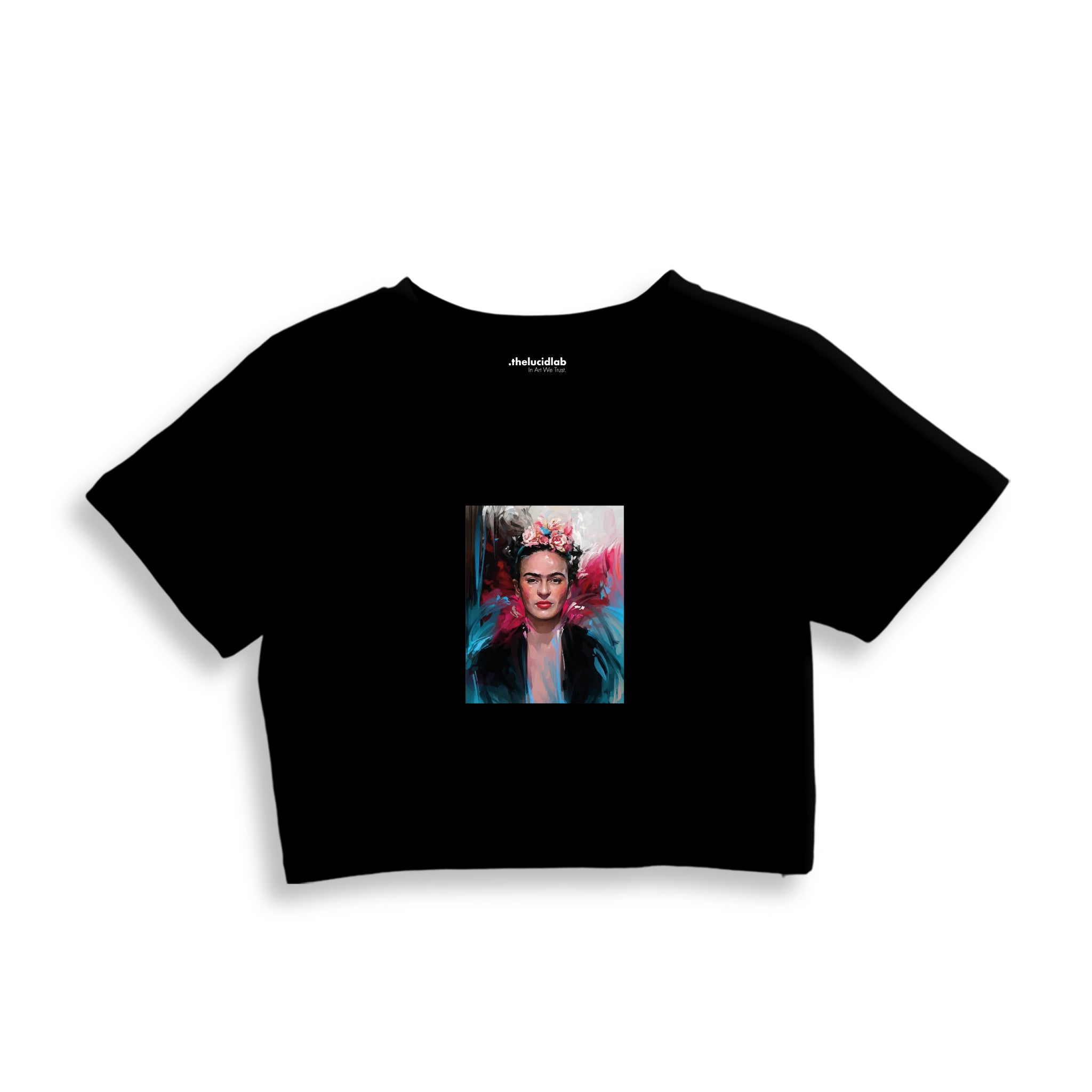 Frida Crop Tişört – Siyah