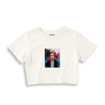 Frida Crop Tişört – Ekru