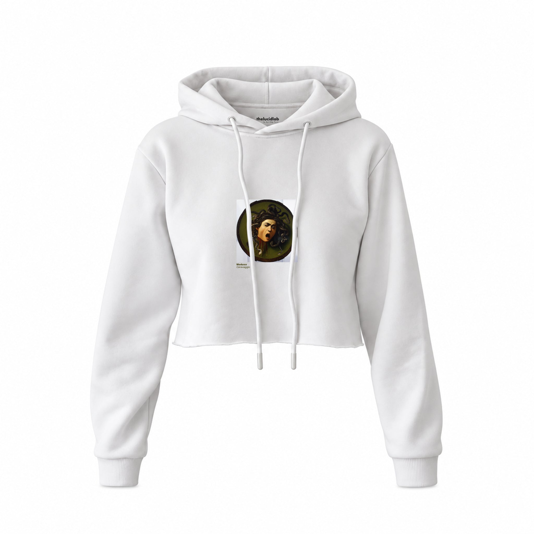 Medusa Crop Hoodie – Beyaz