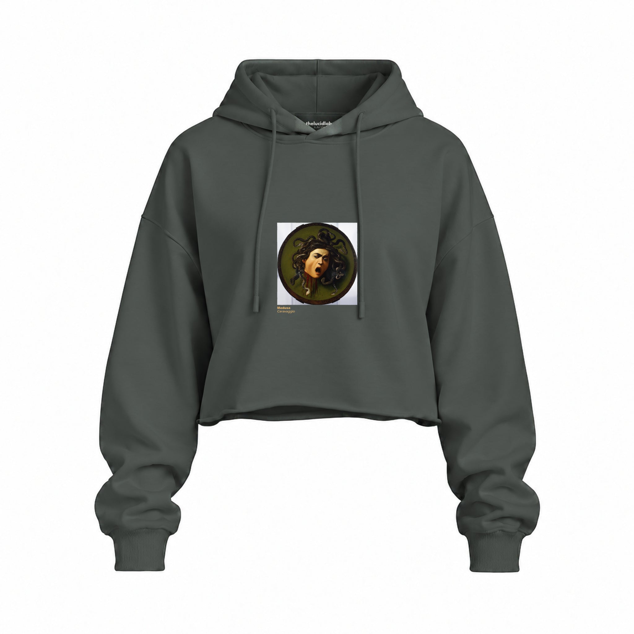 Medusa Oversize Crop Hoodie – Antrasit