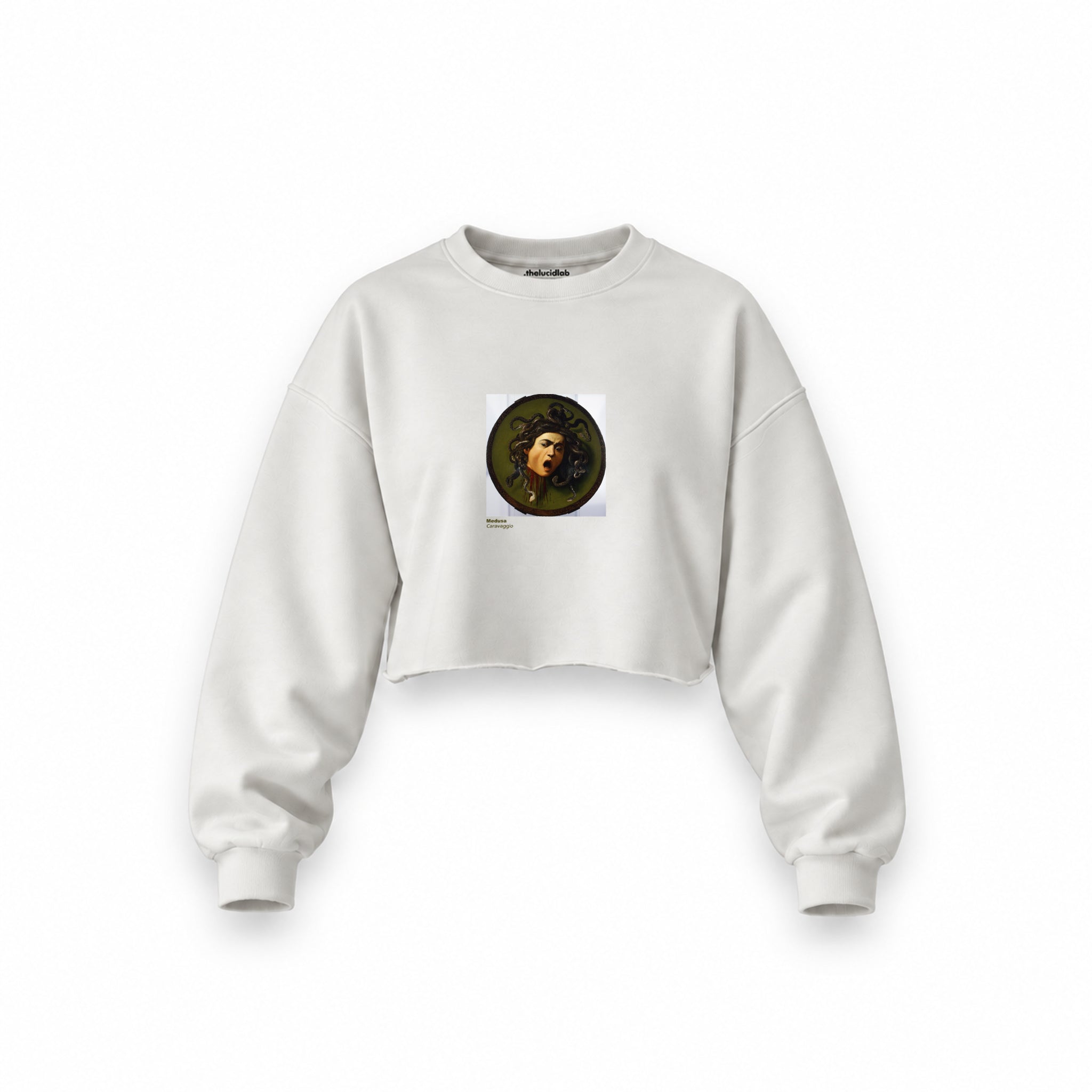 Medusa Oversize Crop Sweatshirt – Beyaz
