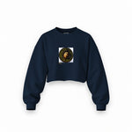 Medusa Oversize Crop Sweatshirt – Lacivert