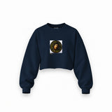 Medusa Oversize Crop Sweatshirt – Lacivert