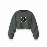 Medusa Oversize Crop Sweatshirt – Antrasit