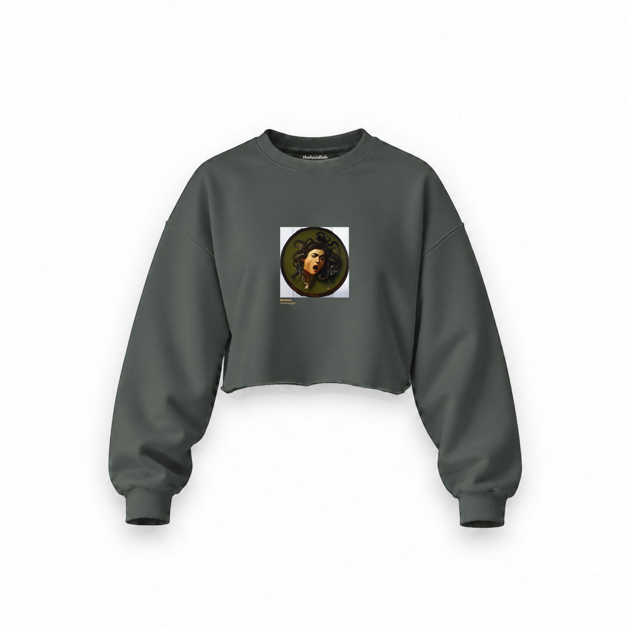Medusa Oversize Crop Sweatshirt – Antrasit