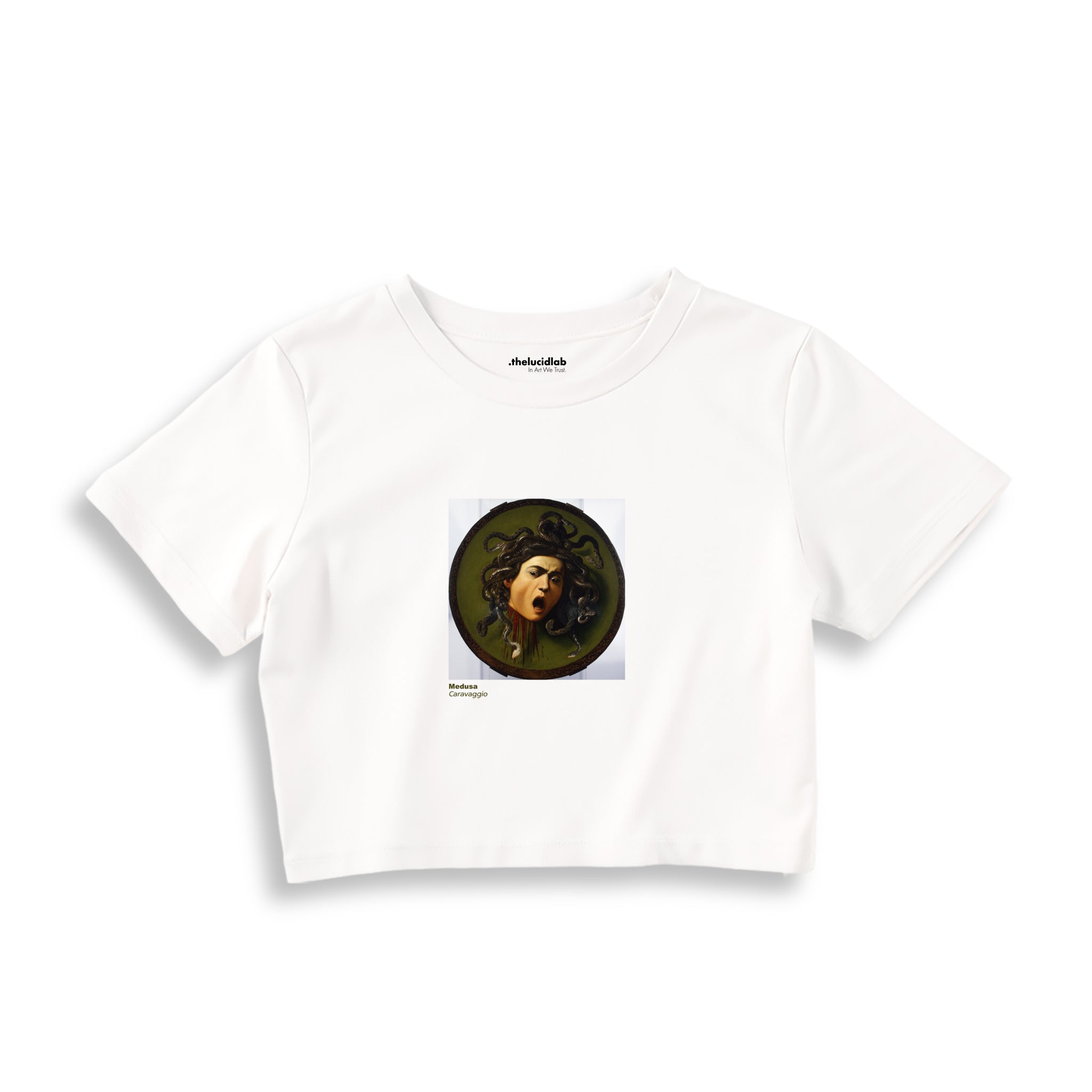 Medusa Crop Tişört – Beyaz