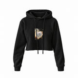 Chalk Cliffs on Rügen Crop Hoodie – Siyah