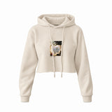 Chalk Cliffs on Rügen Crop Hoodie – Krem