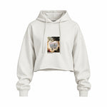 Chalk Cliffs on Rügen Oversize Crop Hoodie – Beyaz