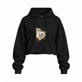 Chalk Cliffs on Rügen Oversize Crop Hoodie – Siyah