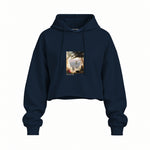 Chalk Cliffs on Rügen Oversize Crop Hoodie – Lacivert