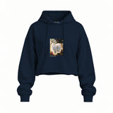 Chalk Cliffs on Rügen Oversize Crop Hoodie – Lacivert