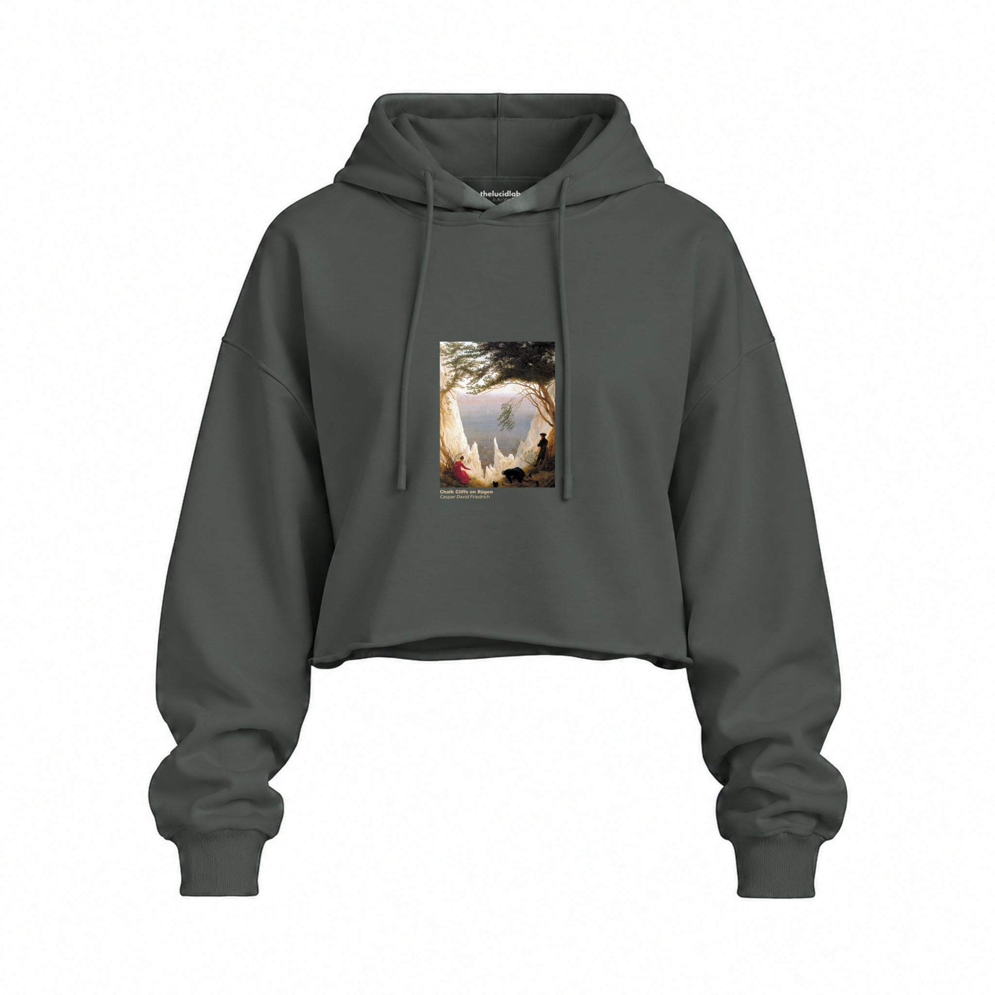 Chalk Cliffs on Rügen Oversize Crop Hoodie – Antrasit