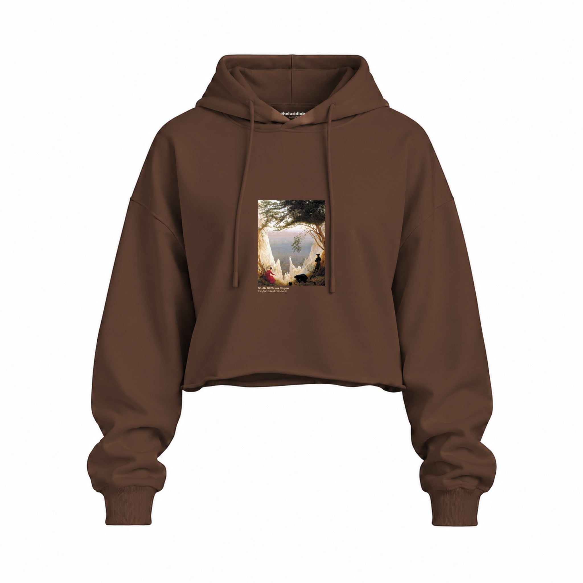 Chalk Cliffs on Rügen Oversize Crop Hoodie – Kahverengi