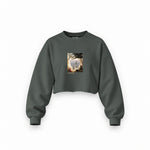Chalk Cliffs on Rügen Oversize Crop Sweatshirt – Antrasit