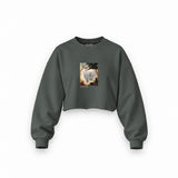 Chalk Cliffs on Rügen Oversize Crop Sweatshirt – Antrasit