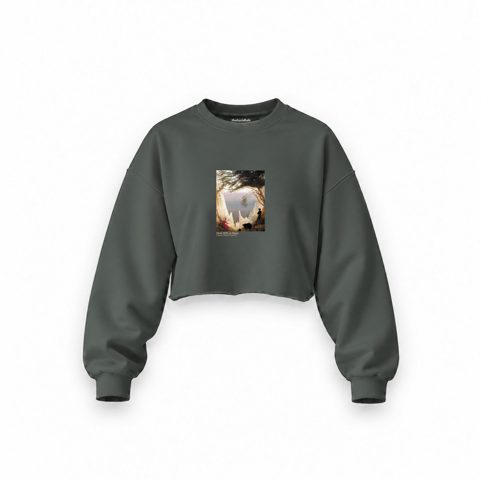 Chalk Cliffs on Rügen Oversize Crop Sweatshirt – Antrasit