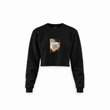 Chalk Cliffs on Rügen Crop Sweatshirt – Siyah