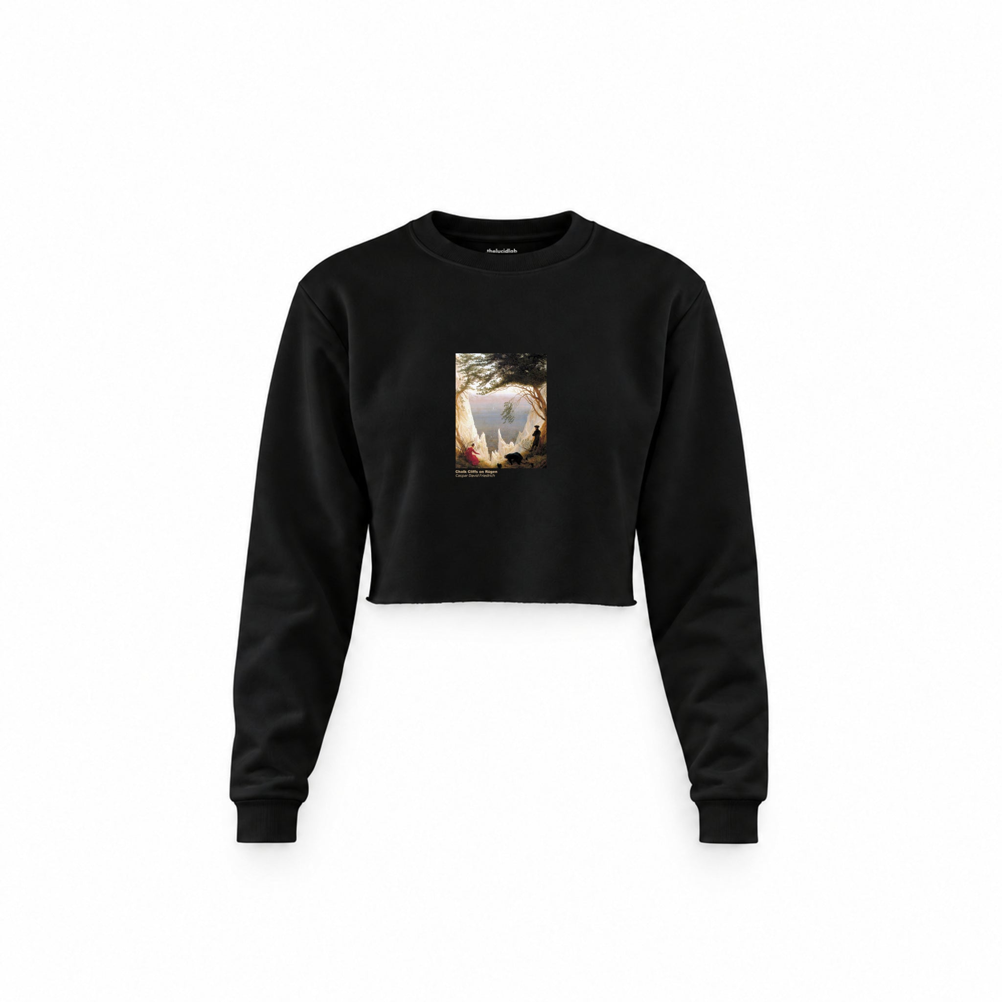 Chalk Cliffs on Rügen Crop Sweatshirt – Siyah