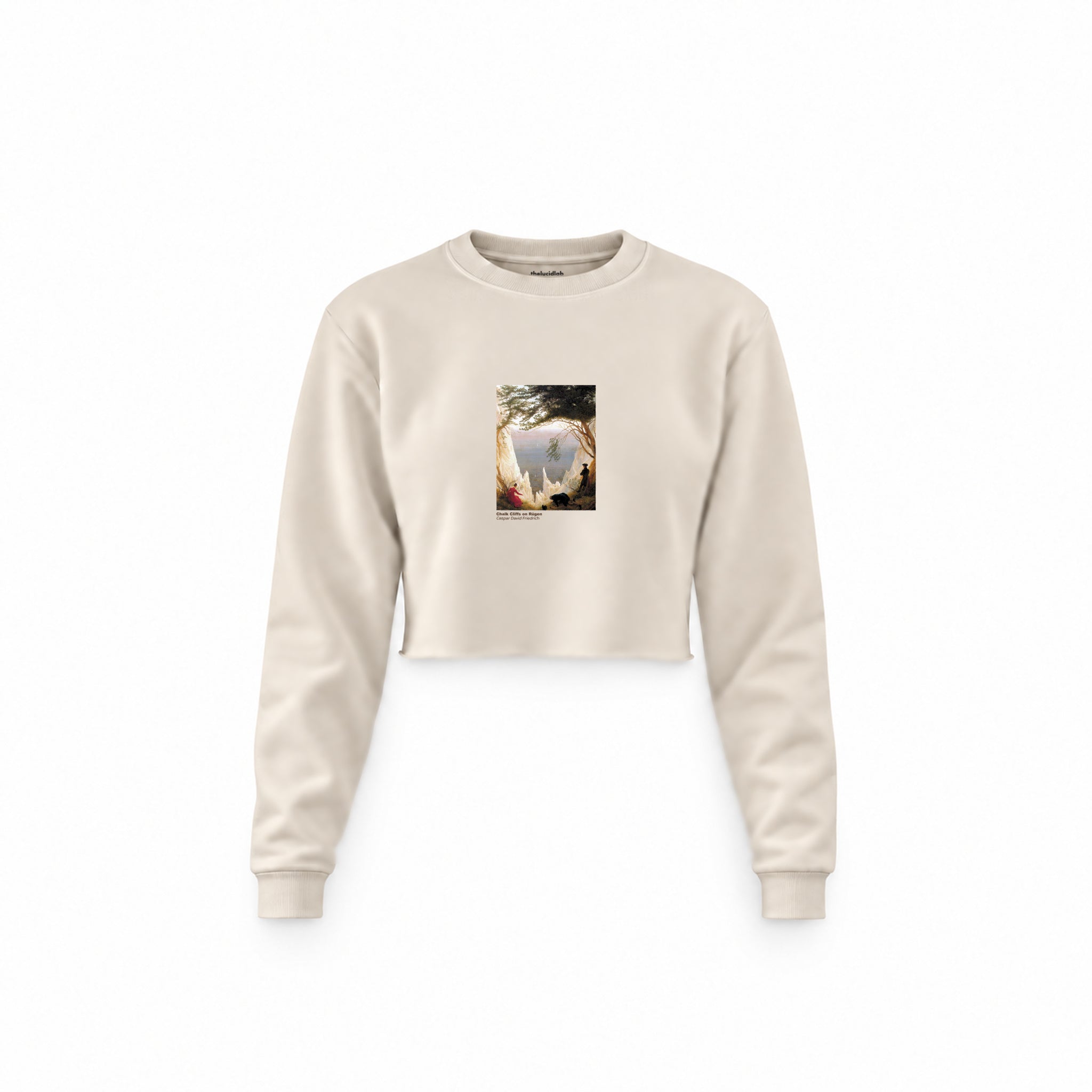 Chalk Cliffs on Rügen Crop Sweatshirt – Krem