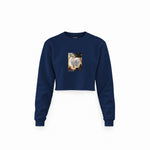 Chalk Cliffs on Rügen Crop Sweatshirt – Lacivert