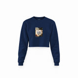 Chalk Cliffs on Rügen Crop Sweatshirt – Lacivert