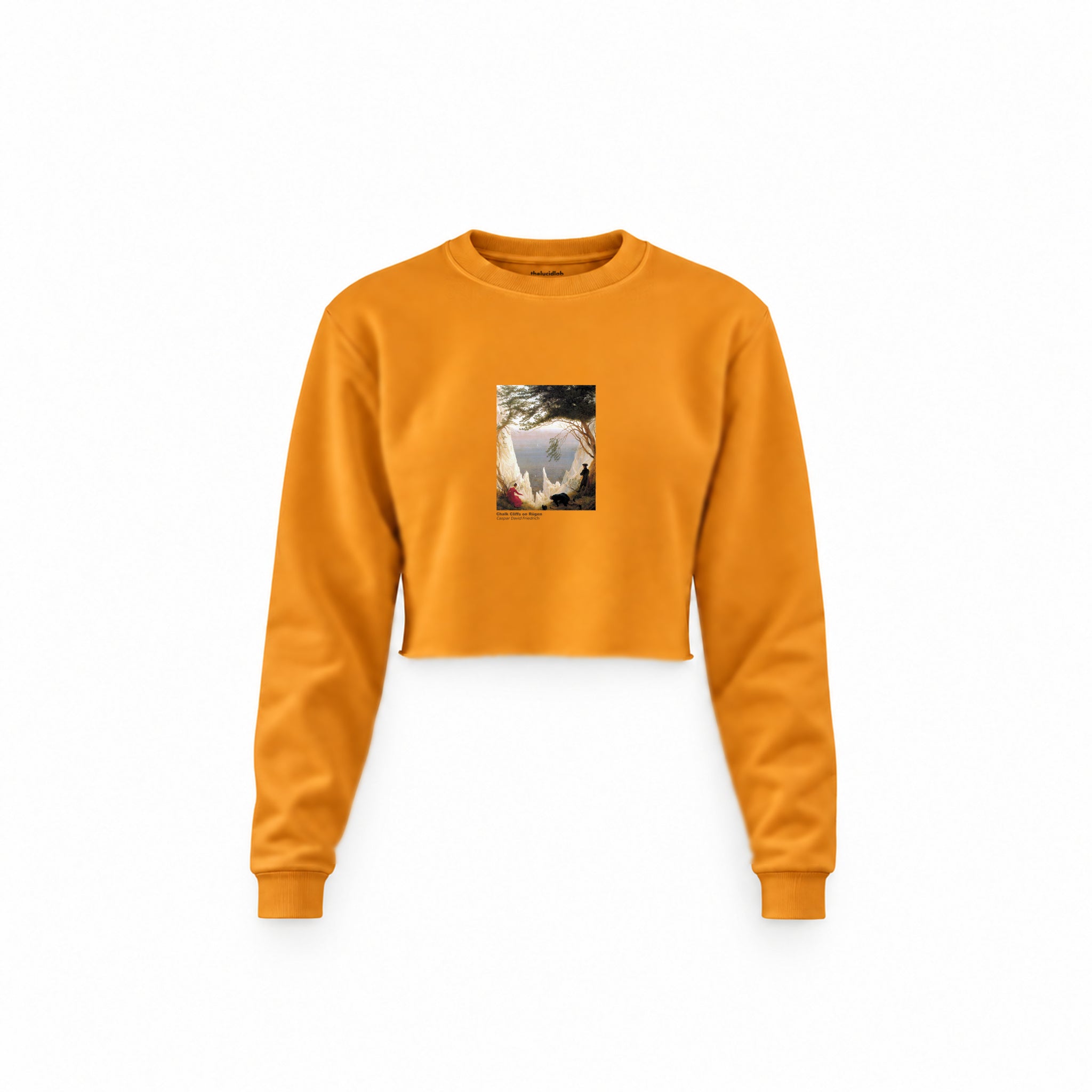 Chalk Cliffs on Rügen Crop Sweatshirt – Turuncu