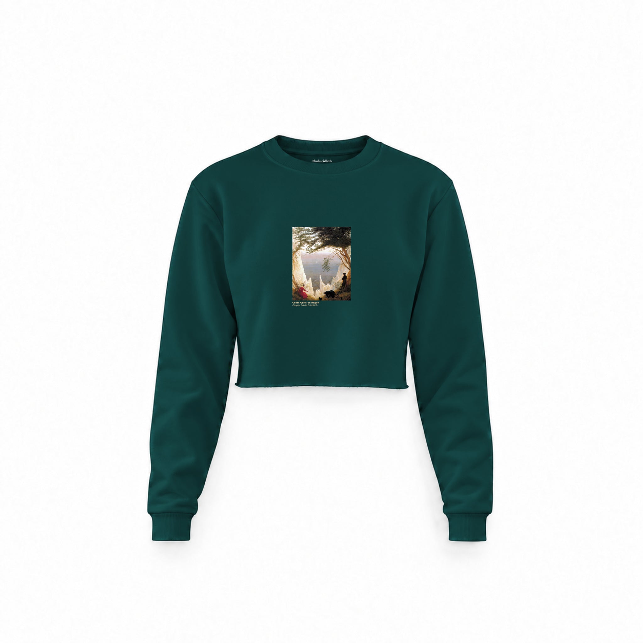 Chalk Cliffs on Rügen Crop Sweatshirt – Koyu Yeşil