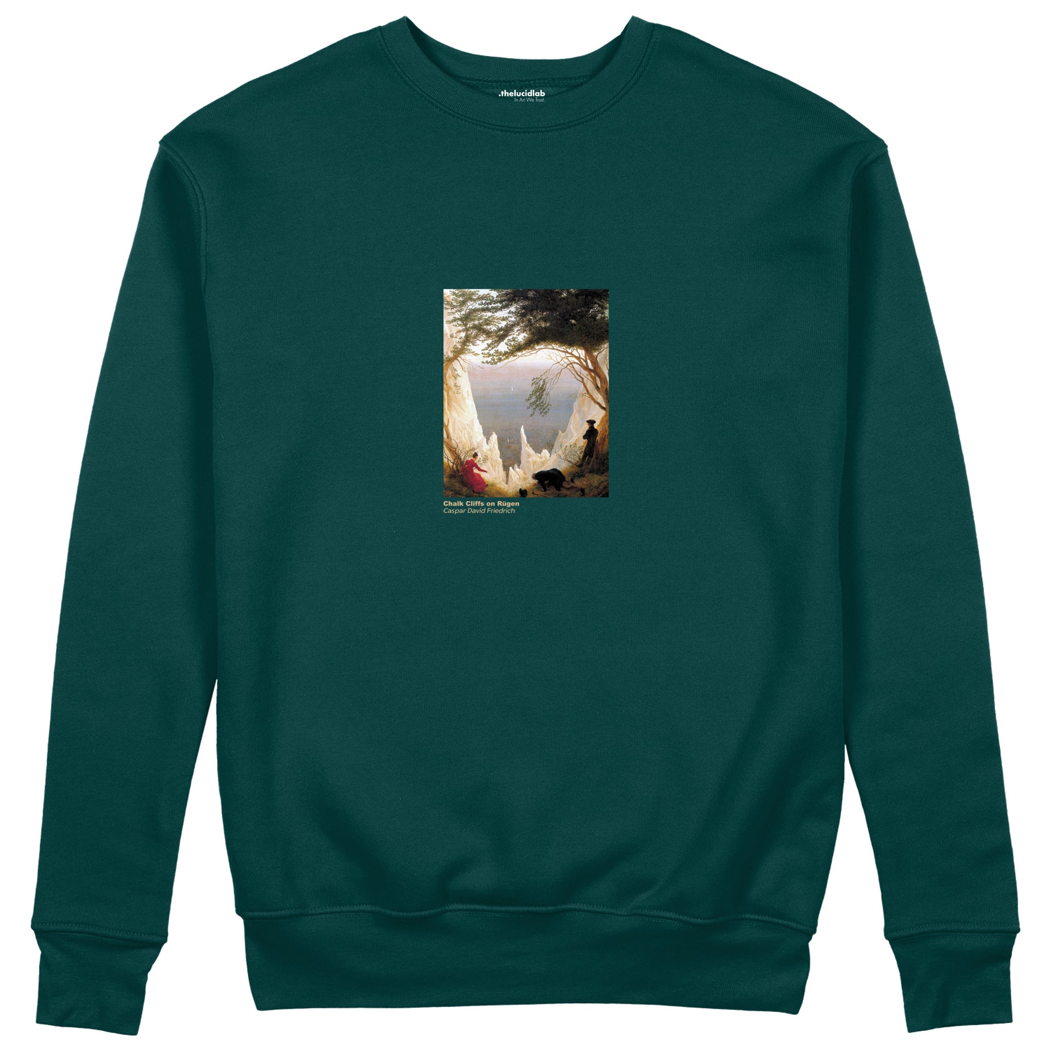 Chalk Cliffs on Rügen Sweatshirt – Koyu Yeşil