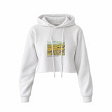 Field with Ploughman and Mill Crop Hoodie – Beyaz