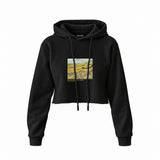 Field with Ploughman and Mill Crop Hoodie – Siyah