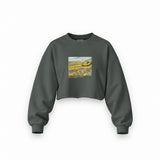 Field with Ploughman and Mill Oversize Crop Sweatshirt – Antrasit