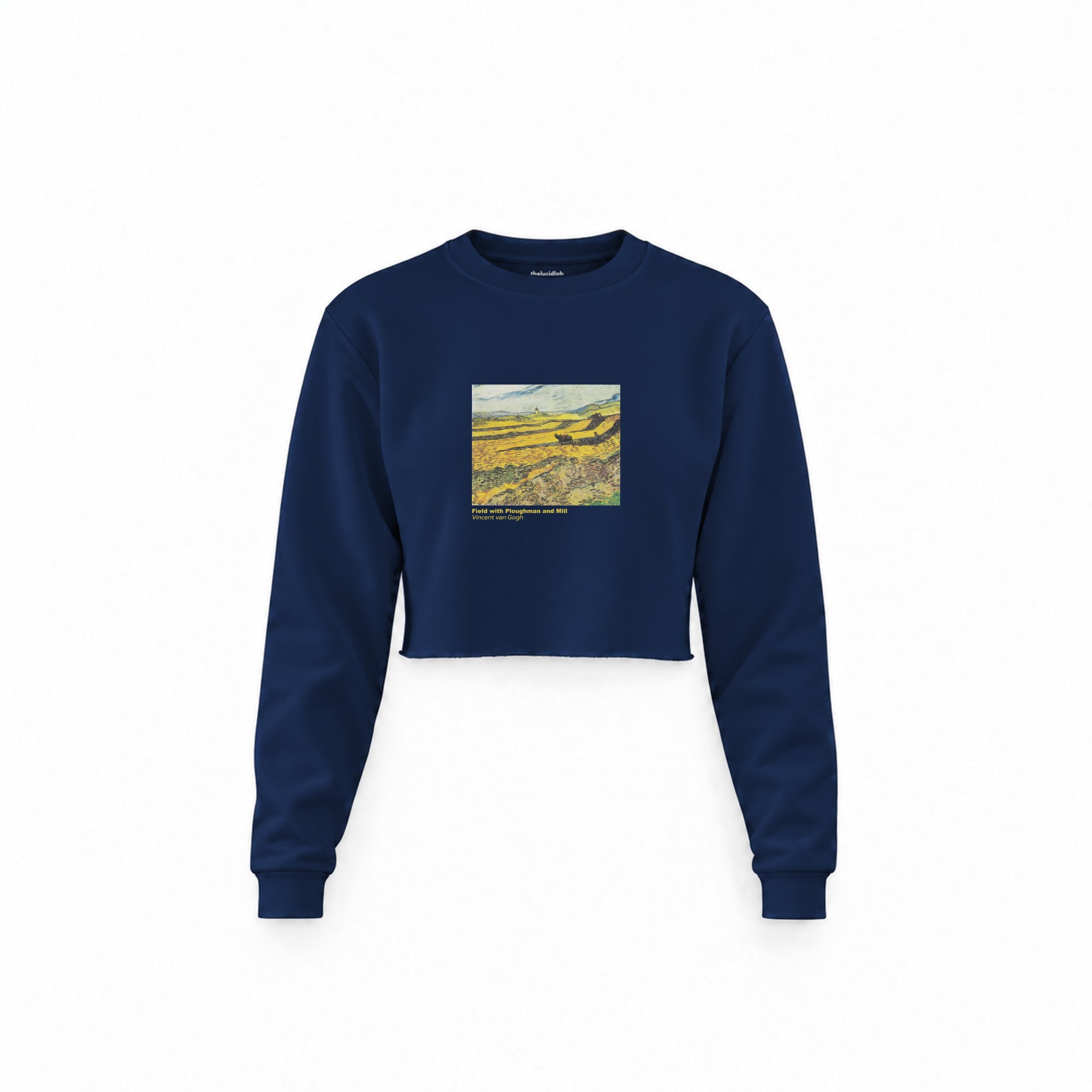 Field with Ploughman and Mill Crop Sweatshirt – Lacivert