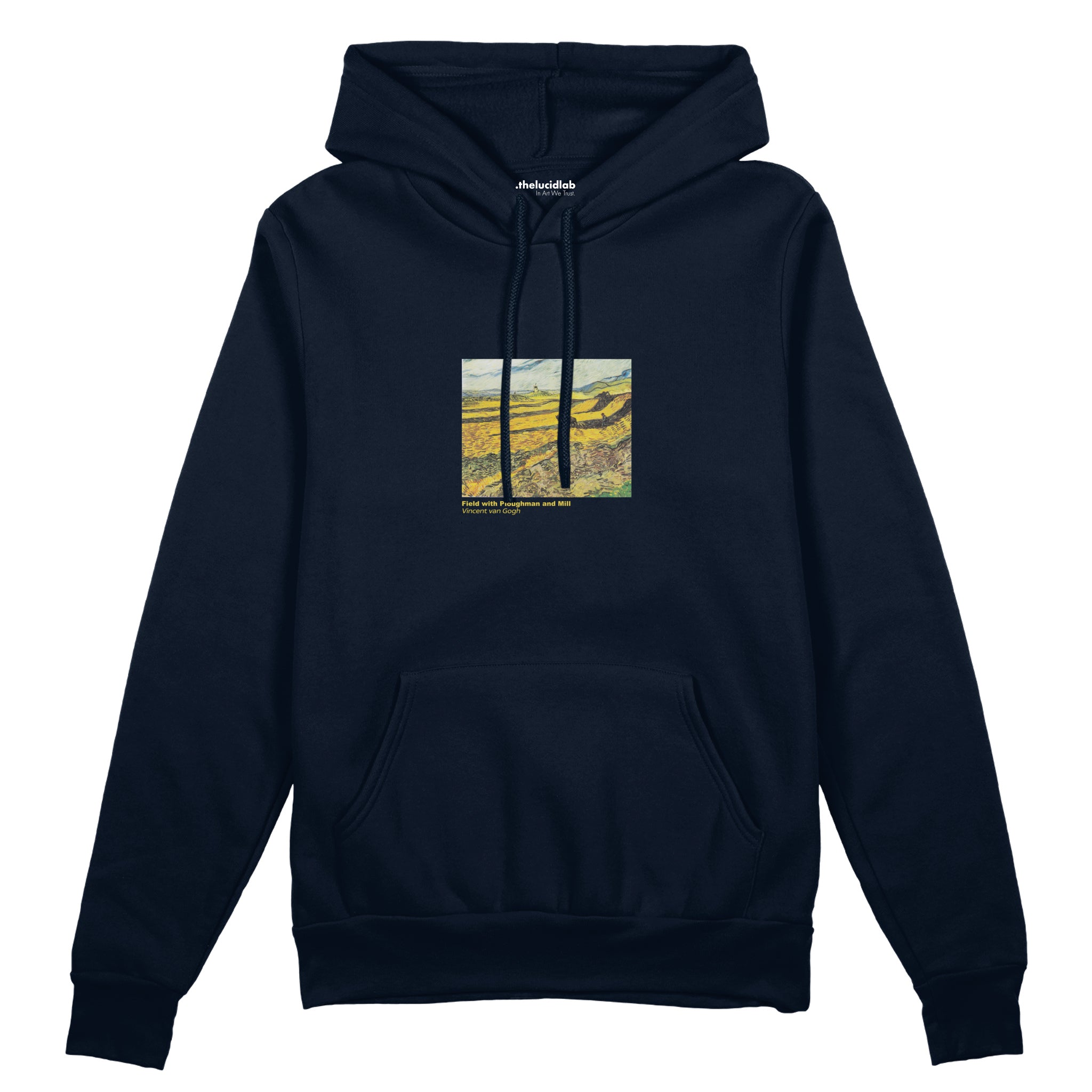 Field with Ploughman and Mill Oversize Hoodie – Lacivert
