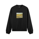 Field with Ploughman and Mill Oversize Sweatshirt – Siyah