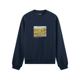 Field with Ploughman and Mill Oversize Sweatshirt – Lacivert