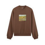 Field with Ploughman and Mill Oversize Sweatshirt – Kahverengi