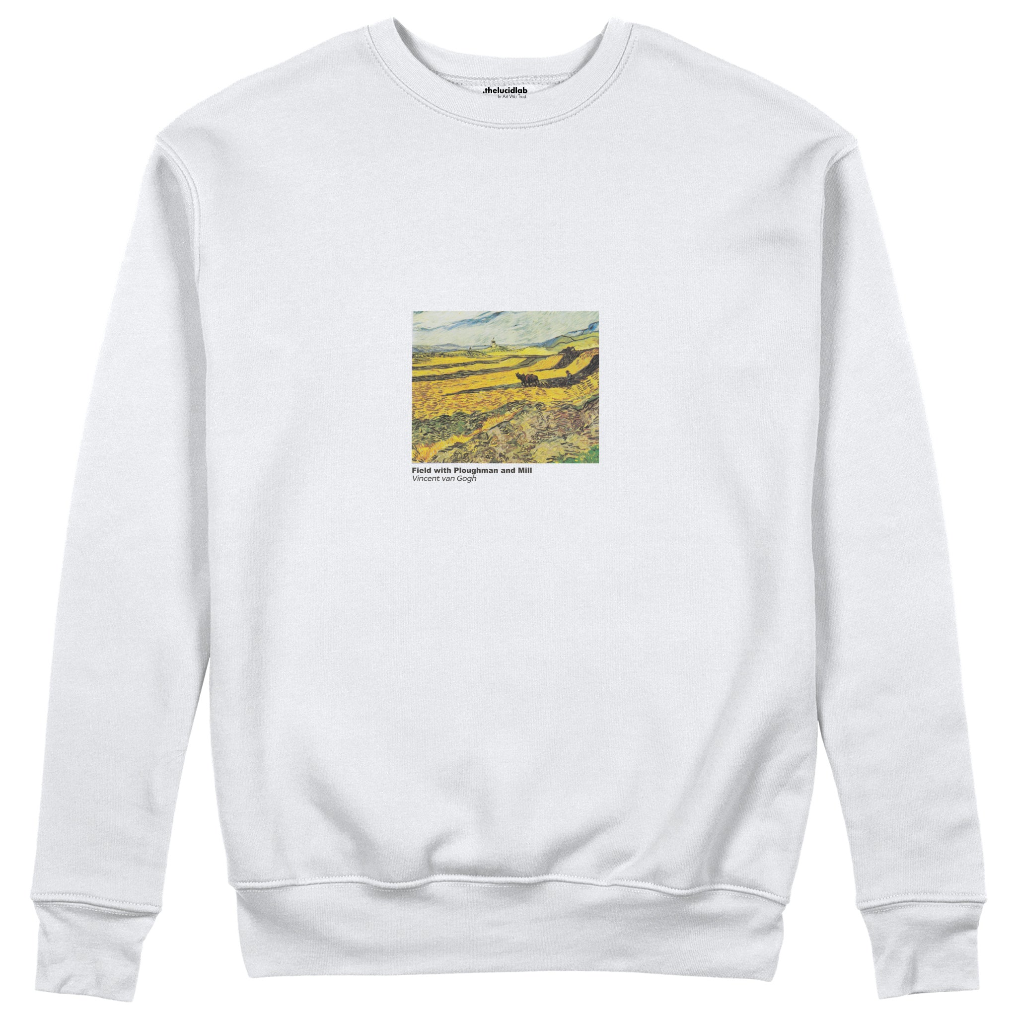 Field with Ploughman and Mill Sweatshirt – Beyaz