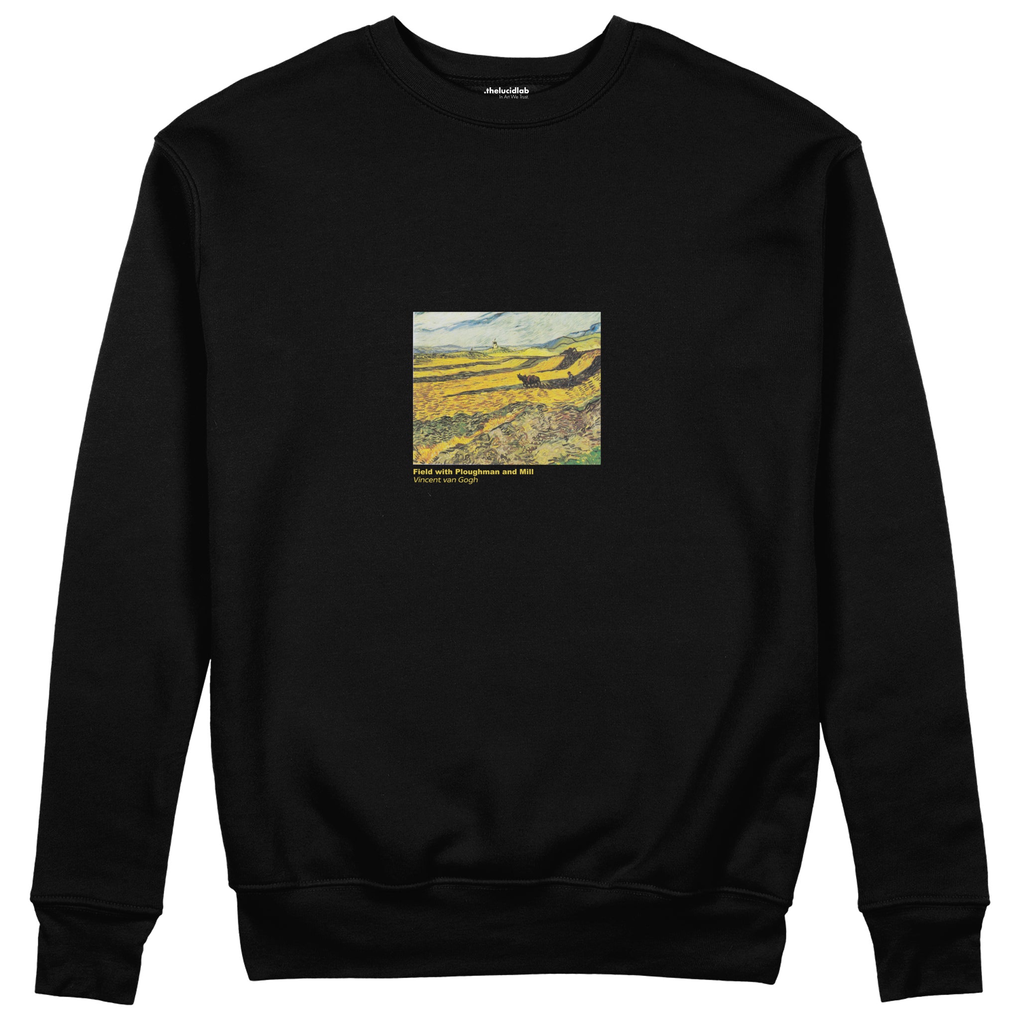 Field with Ploughman and Mill Sweatshirt – Siyah