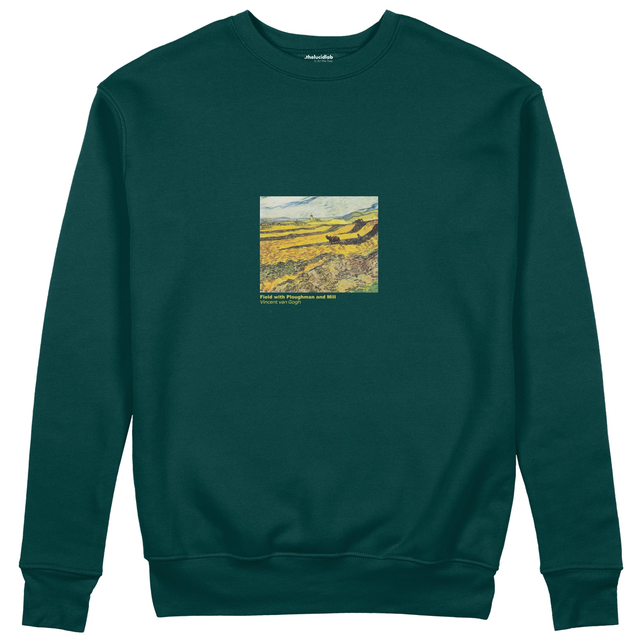 Field with Ploughman and Mill Sweatshirt – Koyu Yeşil