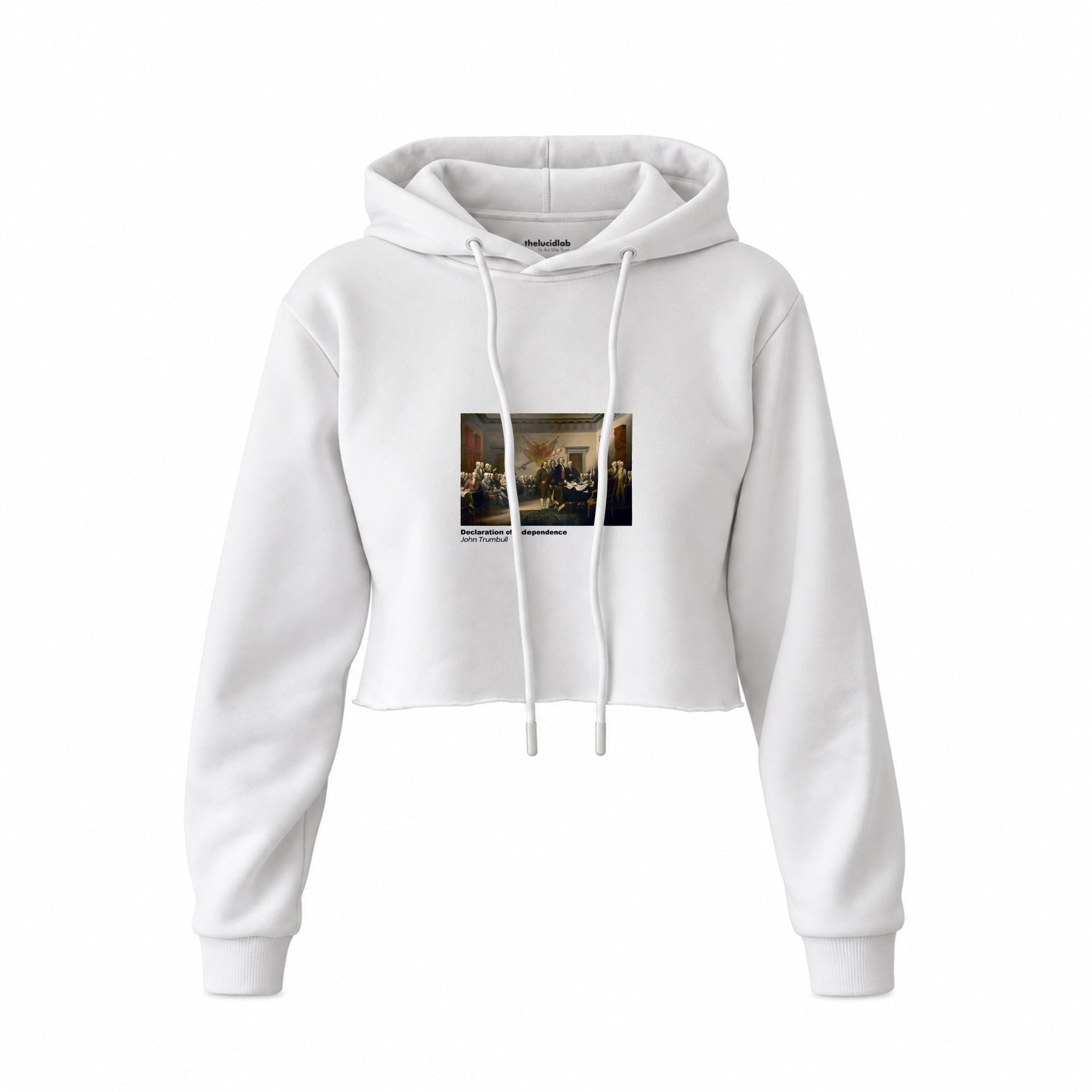 Declaration of Independence Crop Hoodie – Beyaz