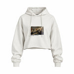 Declaration of Independence Oversize Crop Hoodie – Beyaz