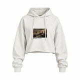Declaration of Independence Oversize Crop Hoodie – Beyaz