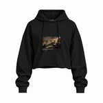 Declaration of Independence Oversize Crop Hoodie – Siyah