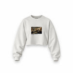 Declaration of Independence Oversize Crop Sweatshirt – Beyaz