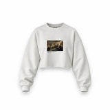 Declaration of Independence Oversize Crop Sweatshirt – Beyaz