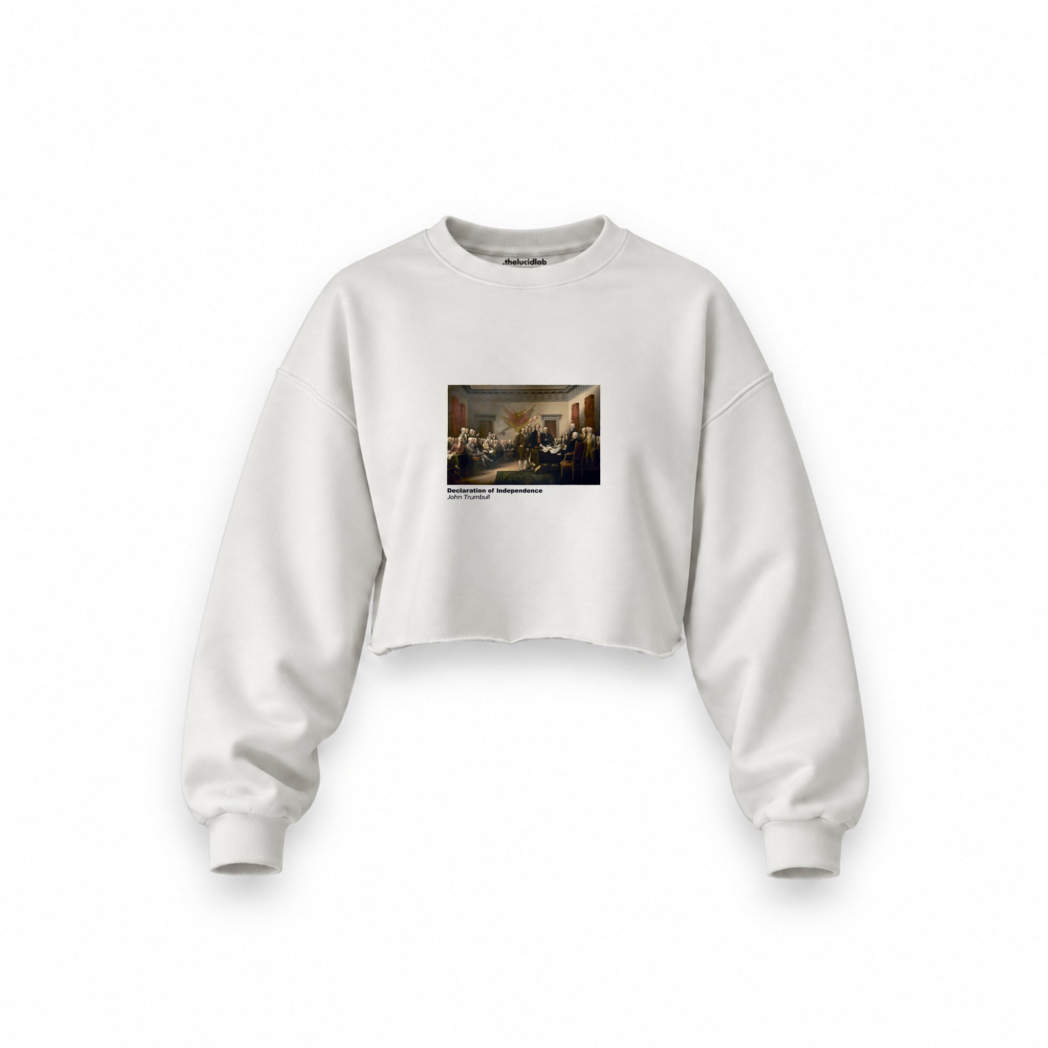 Declaration of Independence Oversize Crop Sweatshirt – Beyaz