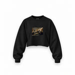Declaration of Independence Oversize Crop Sweatshirt – Siyah