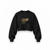 Declaration of Independence Oversize Crop Sweatshirt – Siyah
