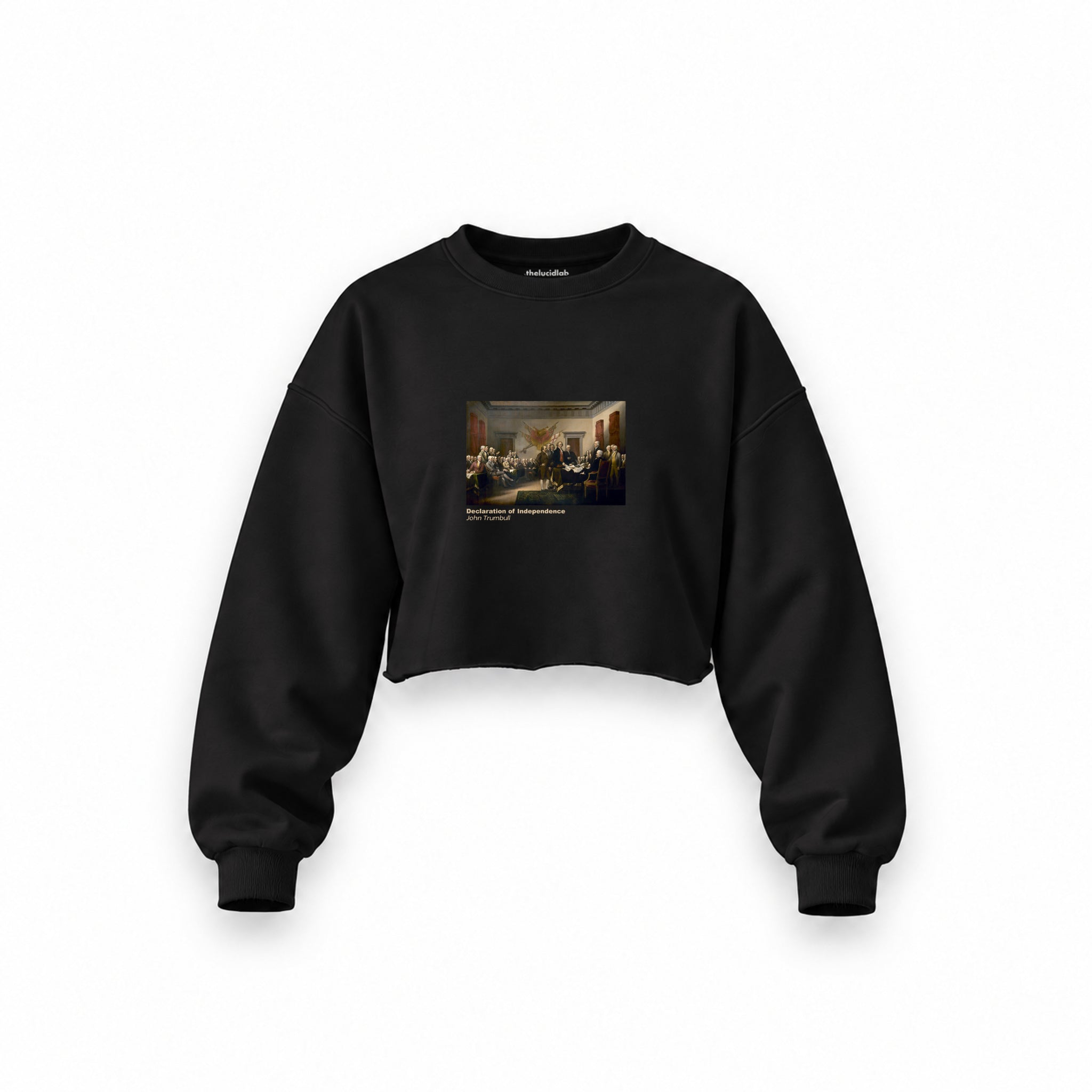 Declaration of Independence Oversize Crop Sweatshirt – Siyah